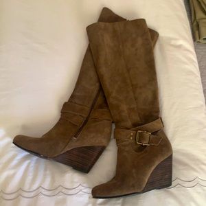 Gorgeous BCBG Gen. tall suede wedge boots - sz. 7